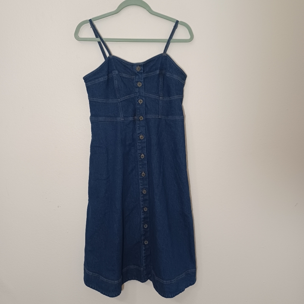 Universal Thread Denim Midi Corset Dress Dark Wash - Picture 4 of 8